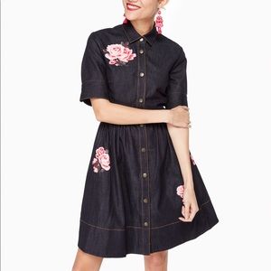 Kate Spade rose denim shirt dress